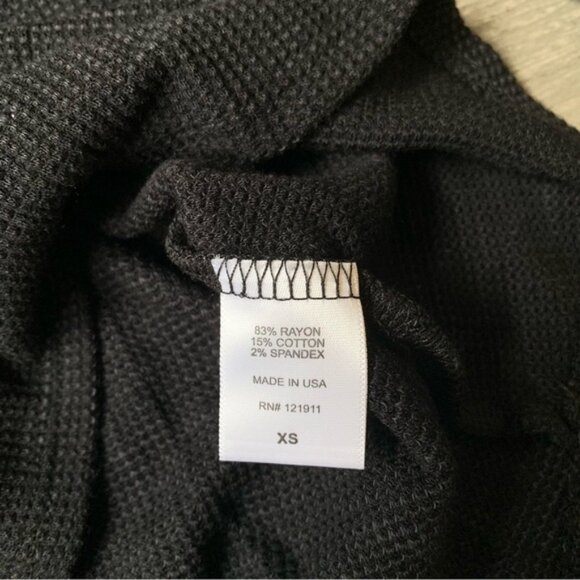 LNA Waffle Long Sleeve Desert Crew Top Cut out Long sleeve Black Size XS - Picture 13 of 14